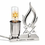 Electric Powered Memorial/Yizkor Lamp  - Nickel Plated