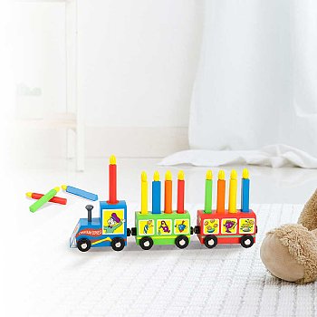 Educational Wooden Kiddie Menorah Train