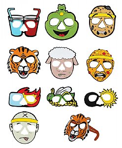 Passover Ten Plagues Cartoon Glasses - 10 Full Face Characters