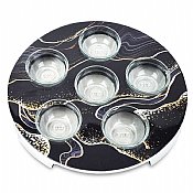 Aluminum Seder Plate with Marble Decal