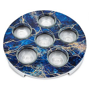 Aluminum Seder Plate with Marble Decal