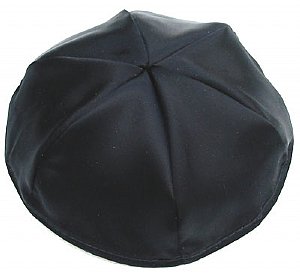 Satin Kippot with Optional Personalization - Black