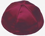 Satin Kippot with Optional Personalization - Burgundy