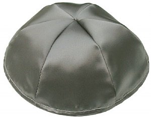 Satin Kippot with Optional Personalization - Dark Grey