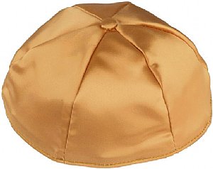 Satin Kippot with Optional Personalization - Gold