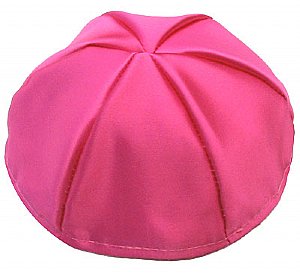 Satin Kippot with Optional Personalization - Hot Pink