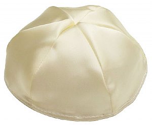 Satin Kippot with Optional Personalization - Ivory/Cream