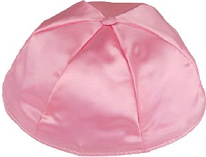 Satin Kippot with Optional Personalization - Medium Pink