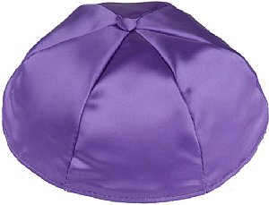 Satin Kippot with Optional Personalization - Medium Purple