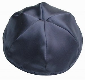 Satin Kippot with Optional Personalization - Navy