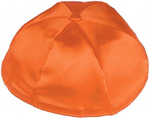 Satin Kippot with Optional Personalization - Orange