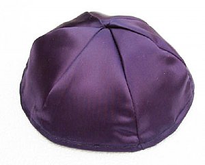 Satin Kippot with Optional Personalization - Purple