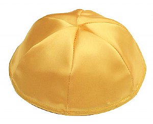 Satin Kippot with Optional Personalization - Yellow