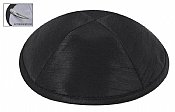 Raw Silk Imprinted Kippot - Black