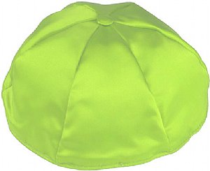 Satin Kippot with Optional Personalization - Lime Green