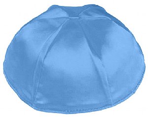 Satin Kippot with Optional Personalization - Wedgewood