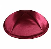 Deluxe Imprinted Satin Kippot - Burgundy/Wine