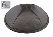 Deluxe Imprinted Satin Kippot - Dark Grey