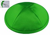 Deluxe Imprinted Satin Kippot - Emerald Green