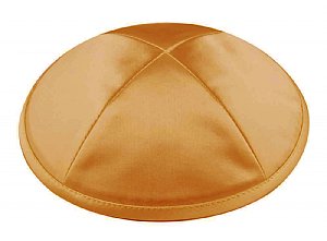 Deluxe Imprinted Satin Kippot - Gold