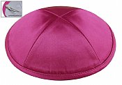 Deluxe Imprinted Satin Kippot - Hot Pink/Fuchsia