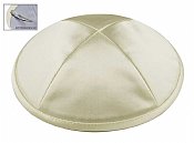 Deluxe Imprinted Satin Kippot - Ivory/Cream