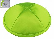 Deluxe Imprinted Satin Kippot - Lime Green