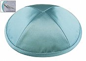 Deluxe Imprinted Satin Kippot - Light Blue