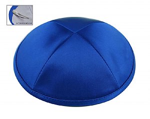 Deluxe Imprinted Satin Kippot - Royal Blue