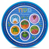 Zion Judaica Melamine Passover Seder Plate - Kids Style 9"