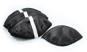 Black Unlined Shul Kippot Bulk Pack of 144