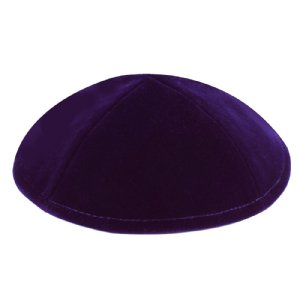 Velvet Lined Kippot - Purple