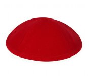 Velvet Lined Kippot - Red