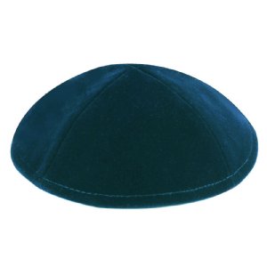 Velvet Lined Kippot - Teal