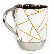 Stainless Steel Wash Cup with Enamel Decal Decor 