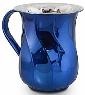 Stainless Steel Wave Style Wash Cup - Blue