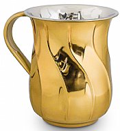 Stainless Steel Wave Style Wash Cup - Gold