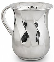 Stainless Steel Wave Style Wash Cup - Silver