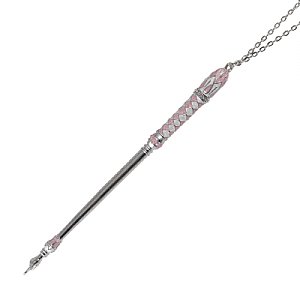 Silver Plated Torah Pointer with Enamel - Pink/White