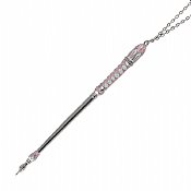 Silver Plated Torah Pointer with Enamel - Pink/White