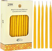 Natural Yellow Long Beeswax Hanukkah Candles