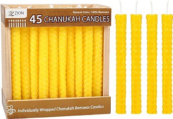 Cream White Honeycomb Beeswax Hanukkah Candles