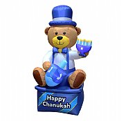 Inflatable Lawn Chanukah Themed Bear - 8' Tall