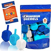 30 Pack Medium Plastic Dreidels w/English Transliteration - Multi Blue