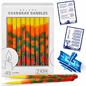 Deluxe Hanukkah Candles Blaze of Fire - Box of 45