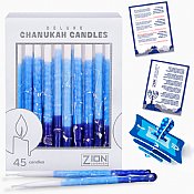 Deluxe Hanukkah Candles Blue elegance - Box of 45