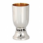Kiddush Cup with Wine Blessing - Belly Shape