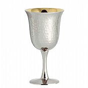 Stunning Hammered Kiddush Cup with Gold Interior