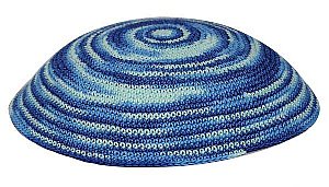 Knit Kippot - Scattered Blues