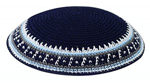 Knit Kippot - Classic Blue